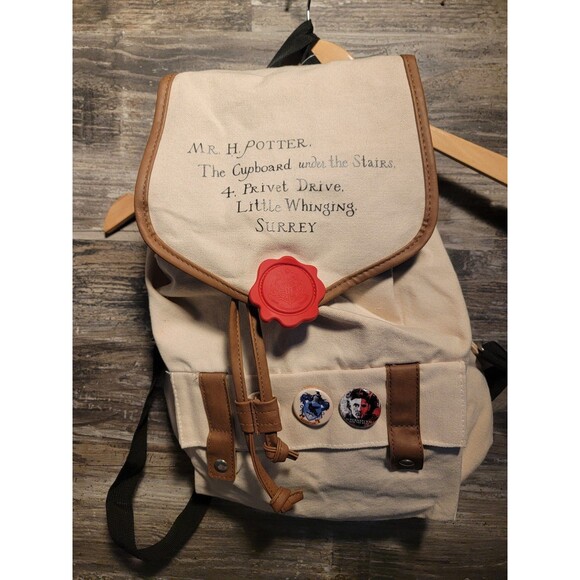 Harry Potter Backpack Bag Rucksack Messenger Bookbag Soft Canvas Hogwarts - Picture 1 of 8
